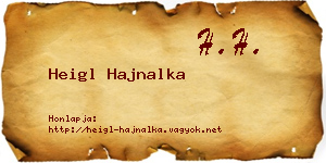 Heigl Hajnalka névjegykártya